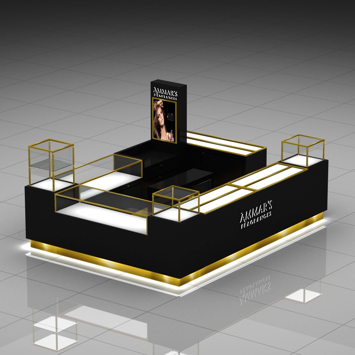 fragrances display kiosk