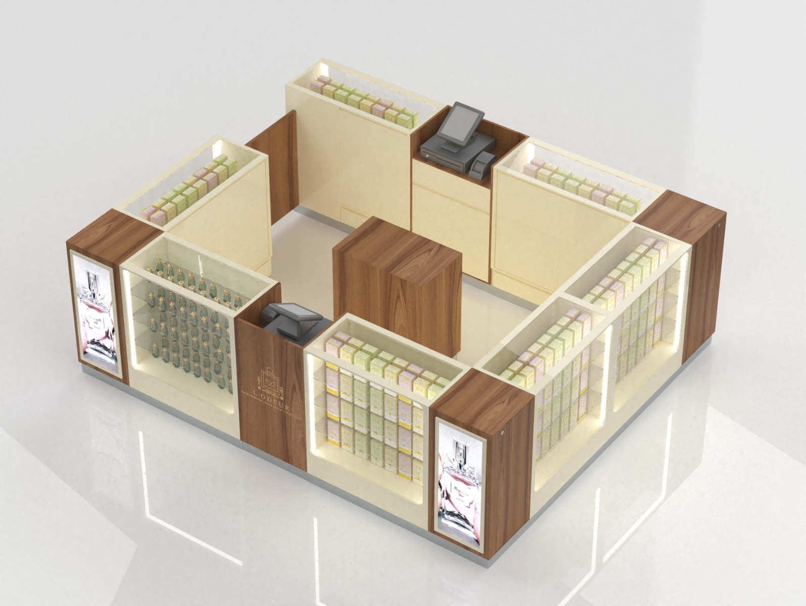 Simple Perfume Mall Kiosk