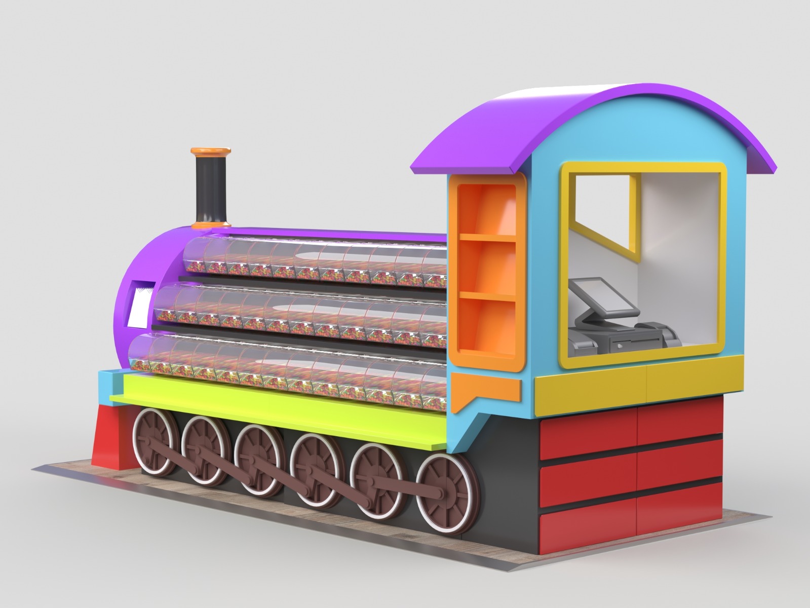 candy train kiosk