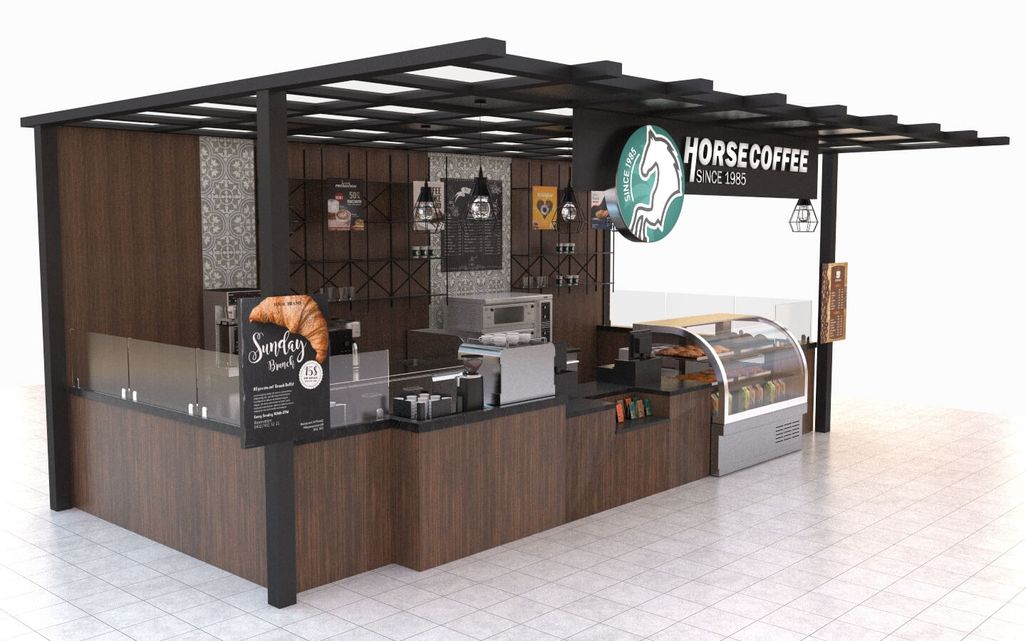 coffee kiosk in mall