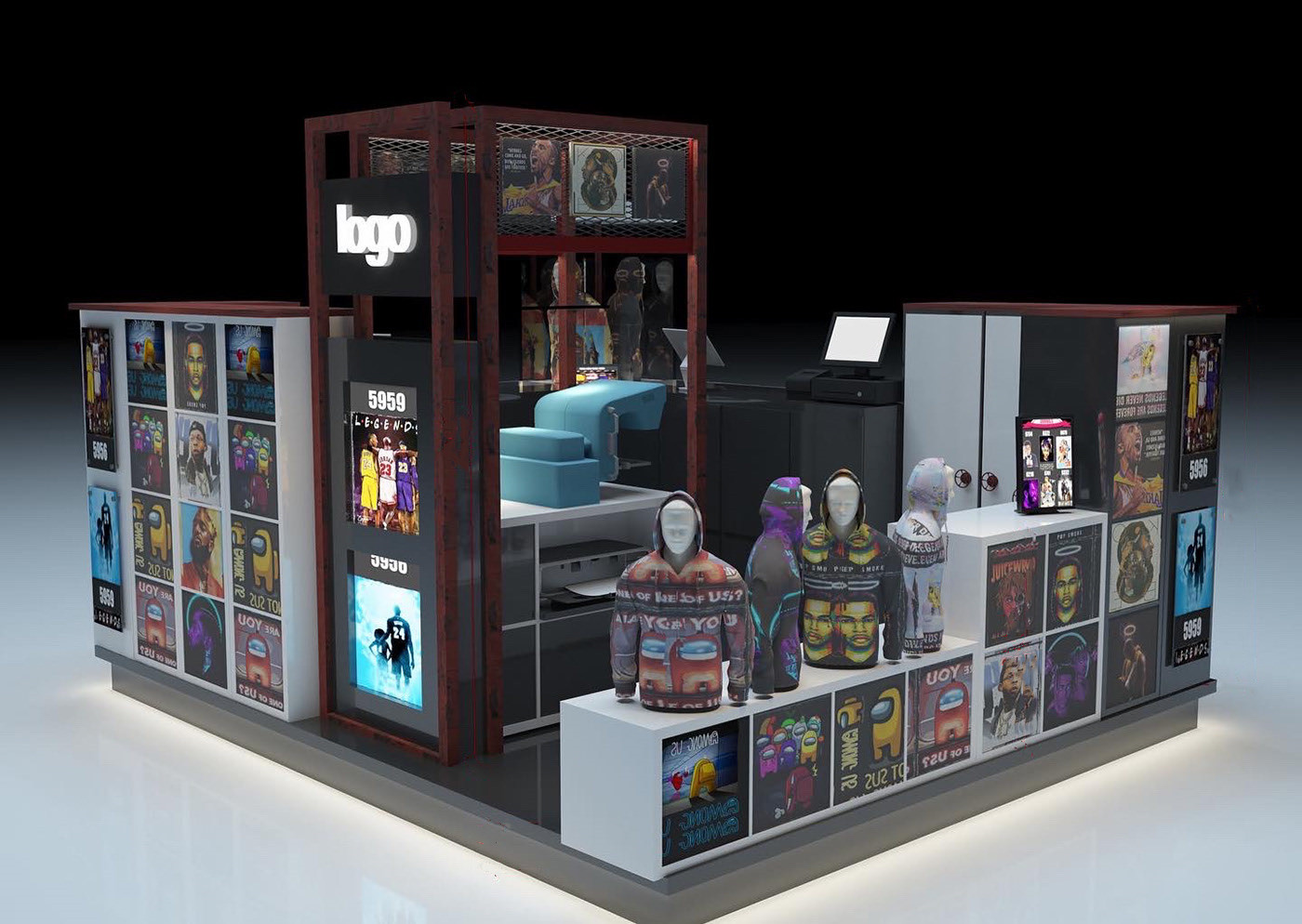 Hoodie Clothing Display Booth
