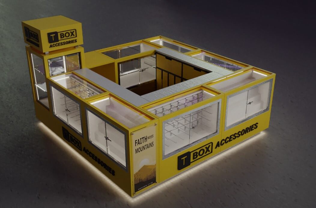 phone accessories kiosk design 