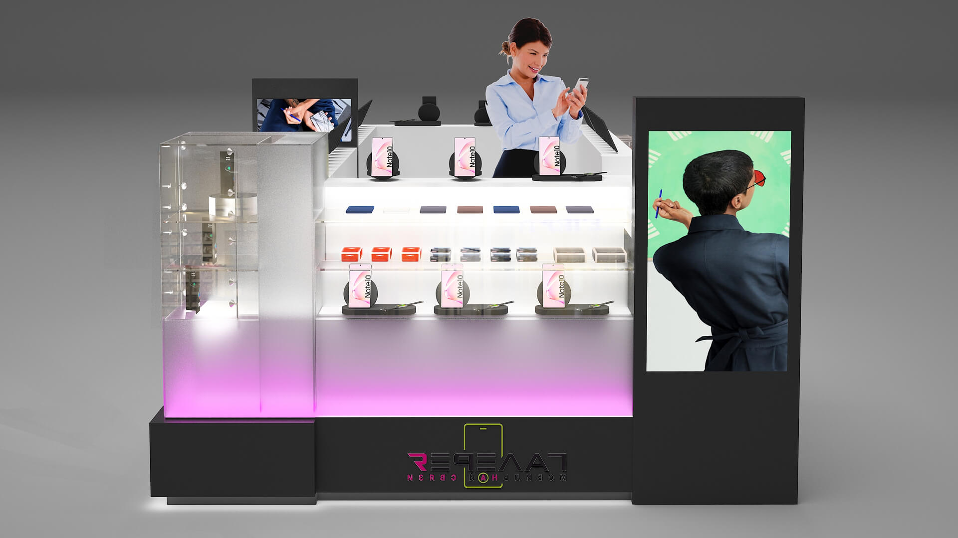 phone display showcase
