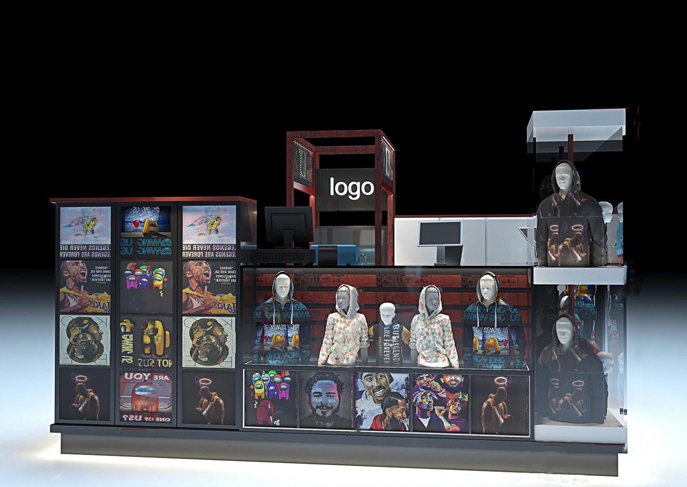 Hoodie Clothing Display Booth