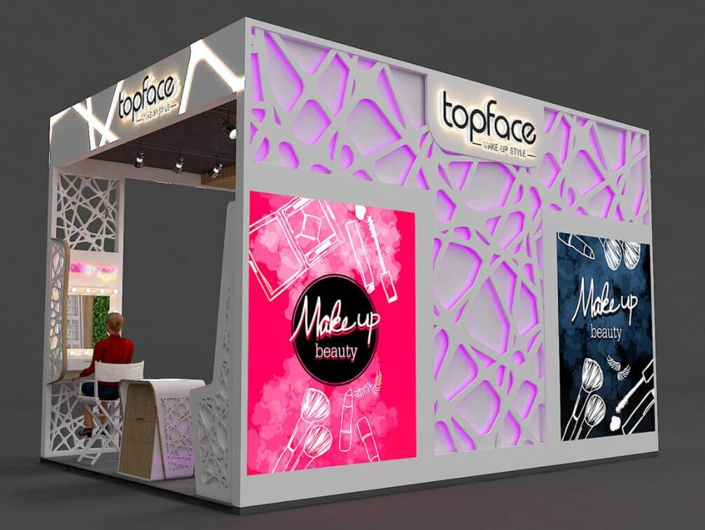 skincare display booth 