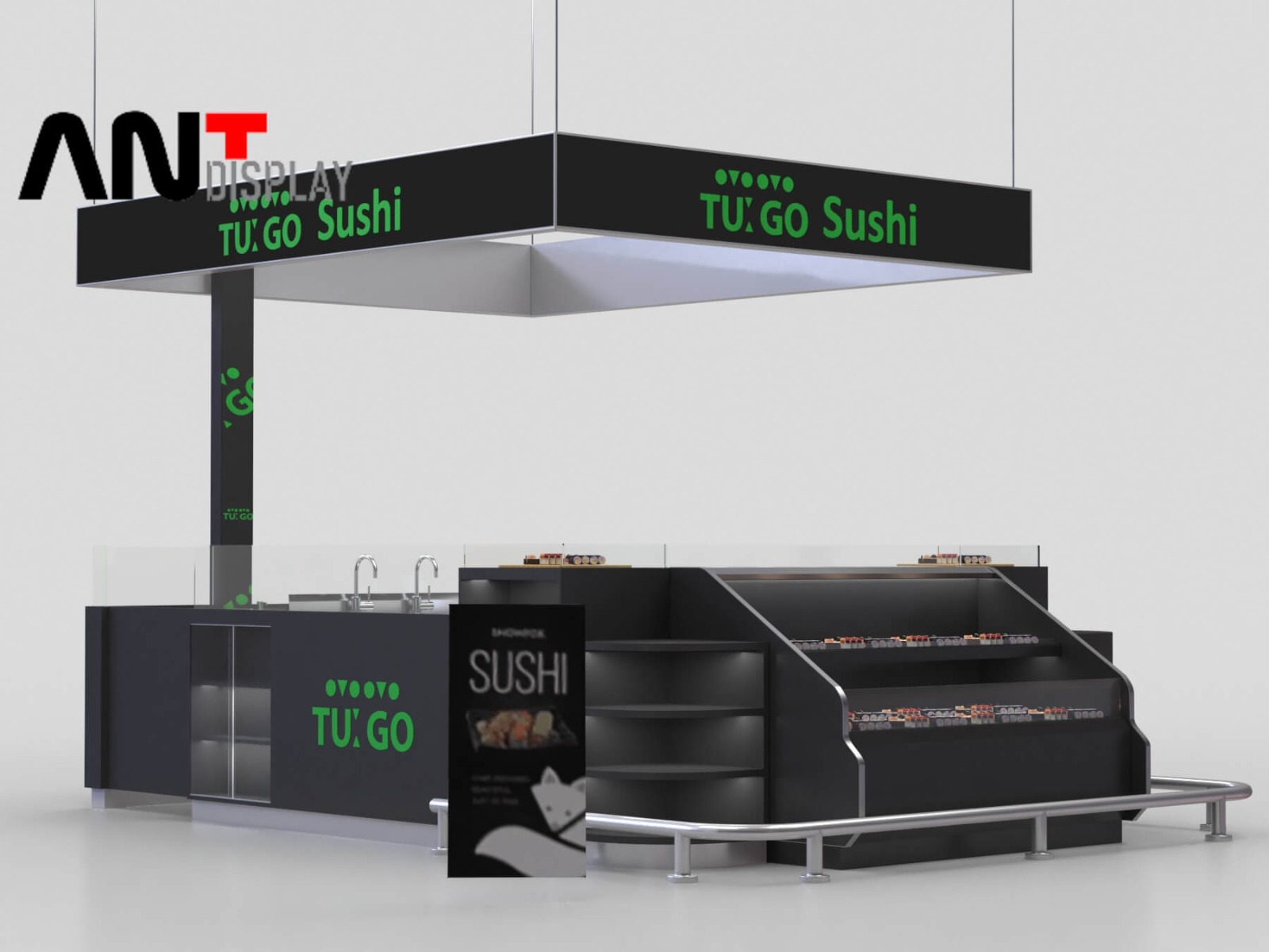 sushi display counter