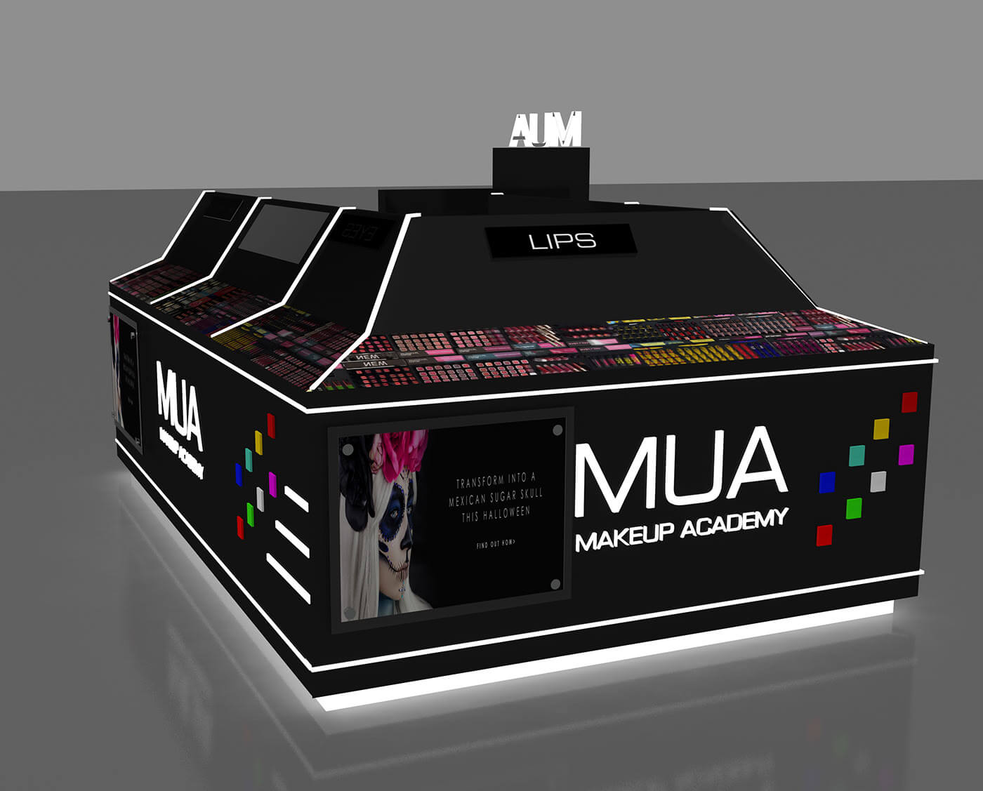 makeup display counter 