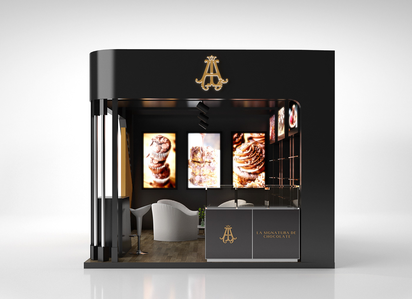 Black Chocolate Display Showcase