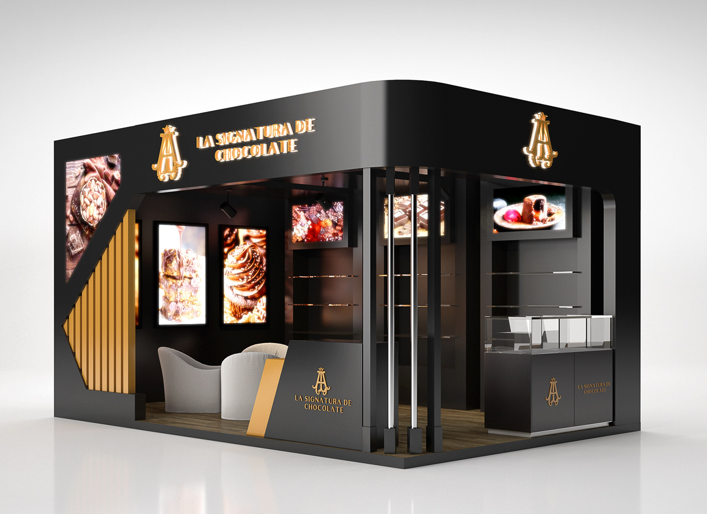 Black Chocolate Display Showcase