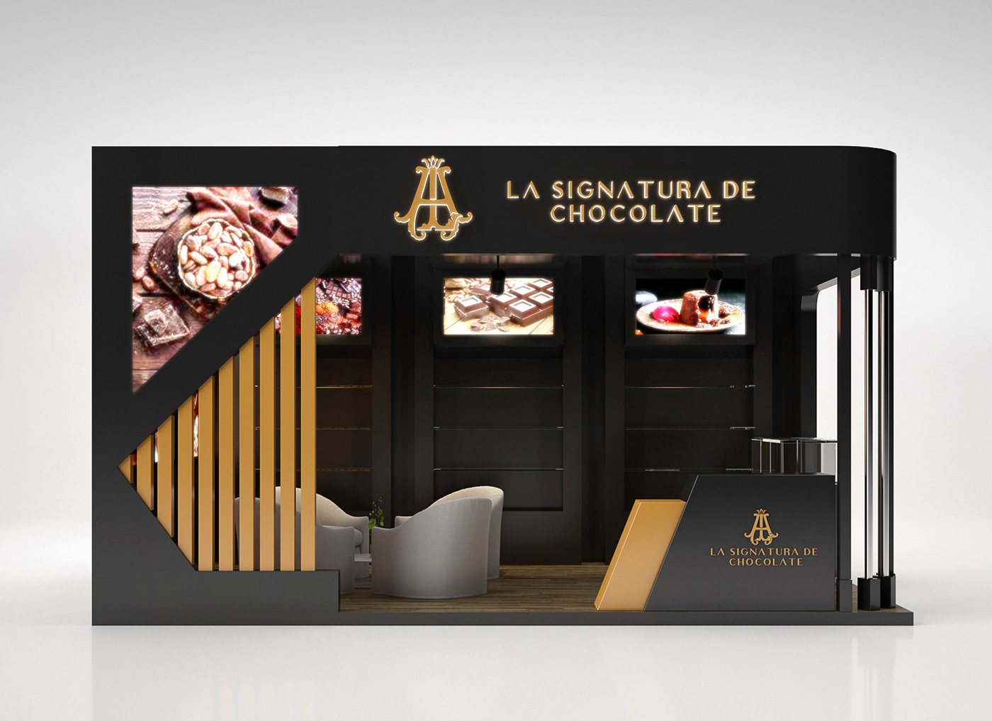 Black Chocolate Display Showcase
