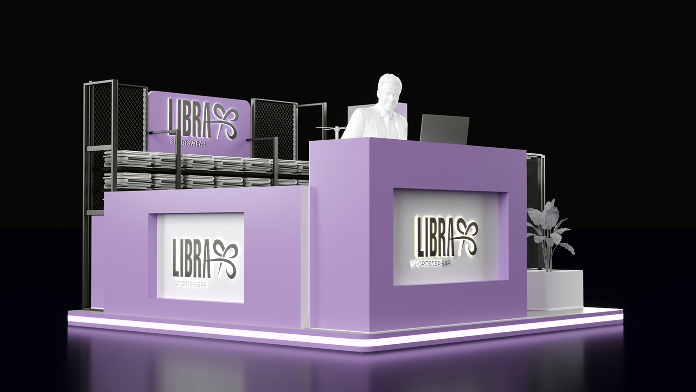 Purple Clothing Display Kiosk