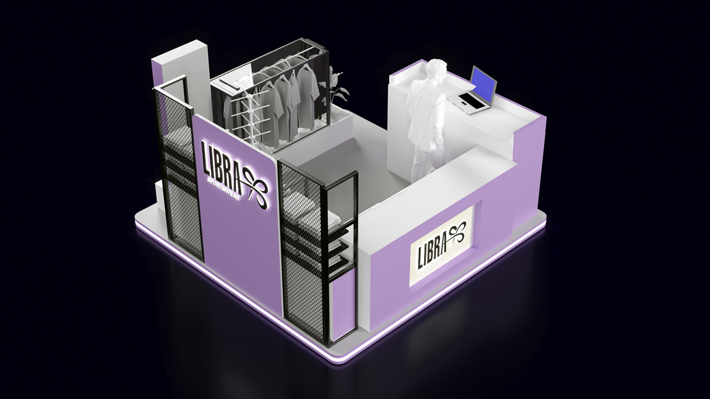 Purple Clothing Display Kiosk