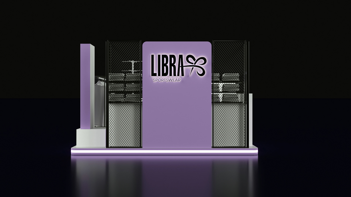Purple Clothing Display Kiosk