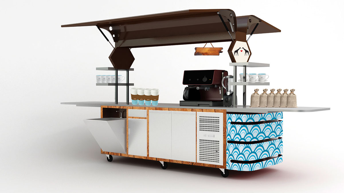 Stainless Steel Coffee Cart