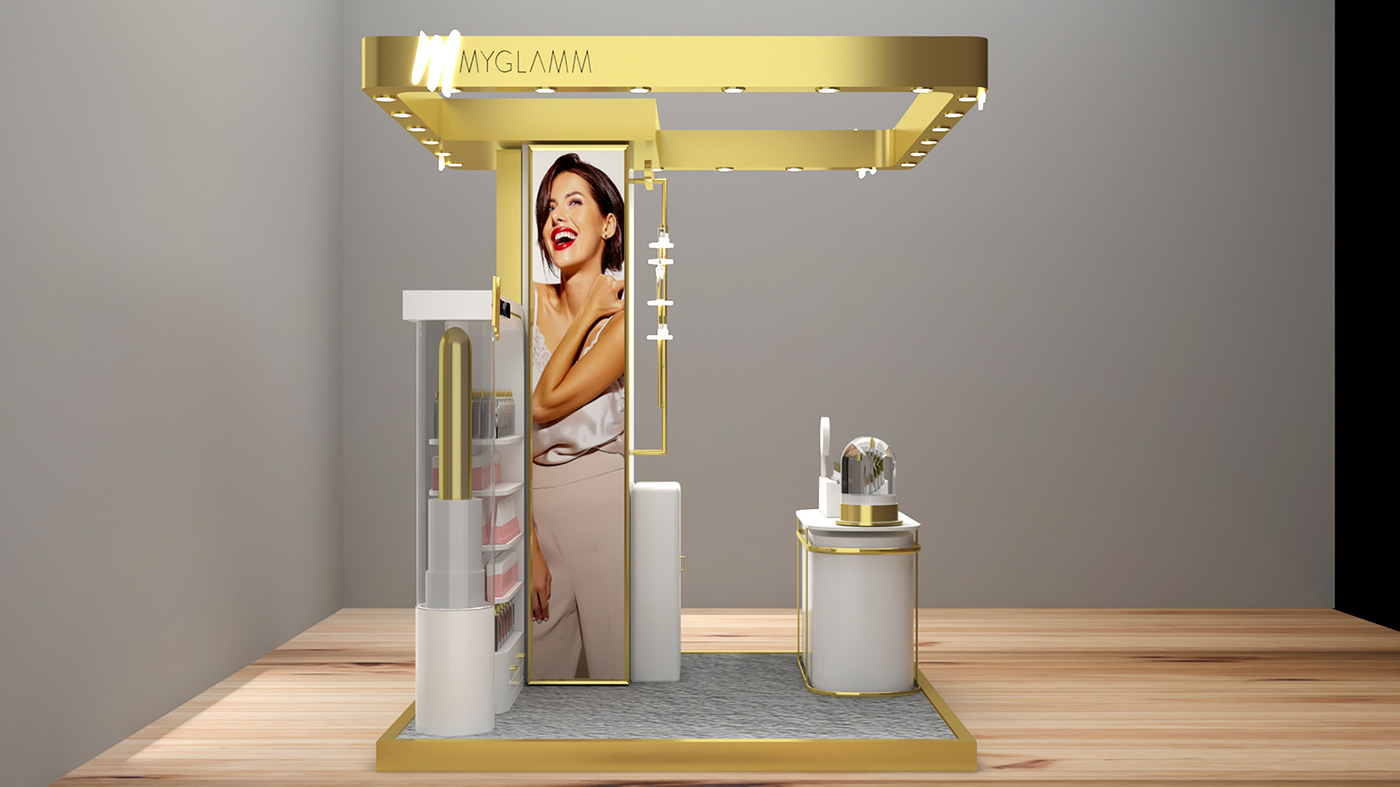 Golden Top Cosmetic Display 