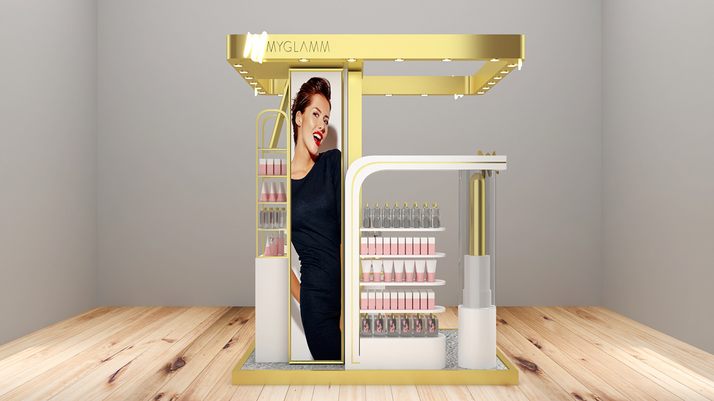 Golden Top Cosmetic Display 