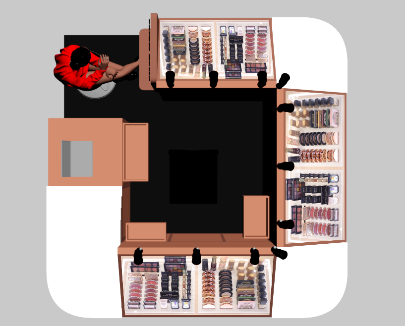  cosmetics display 