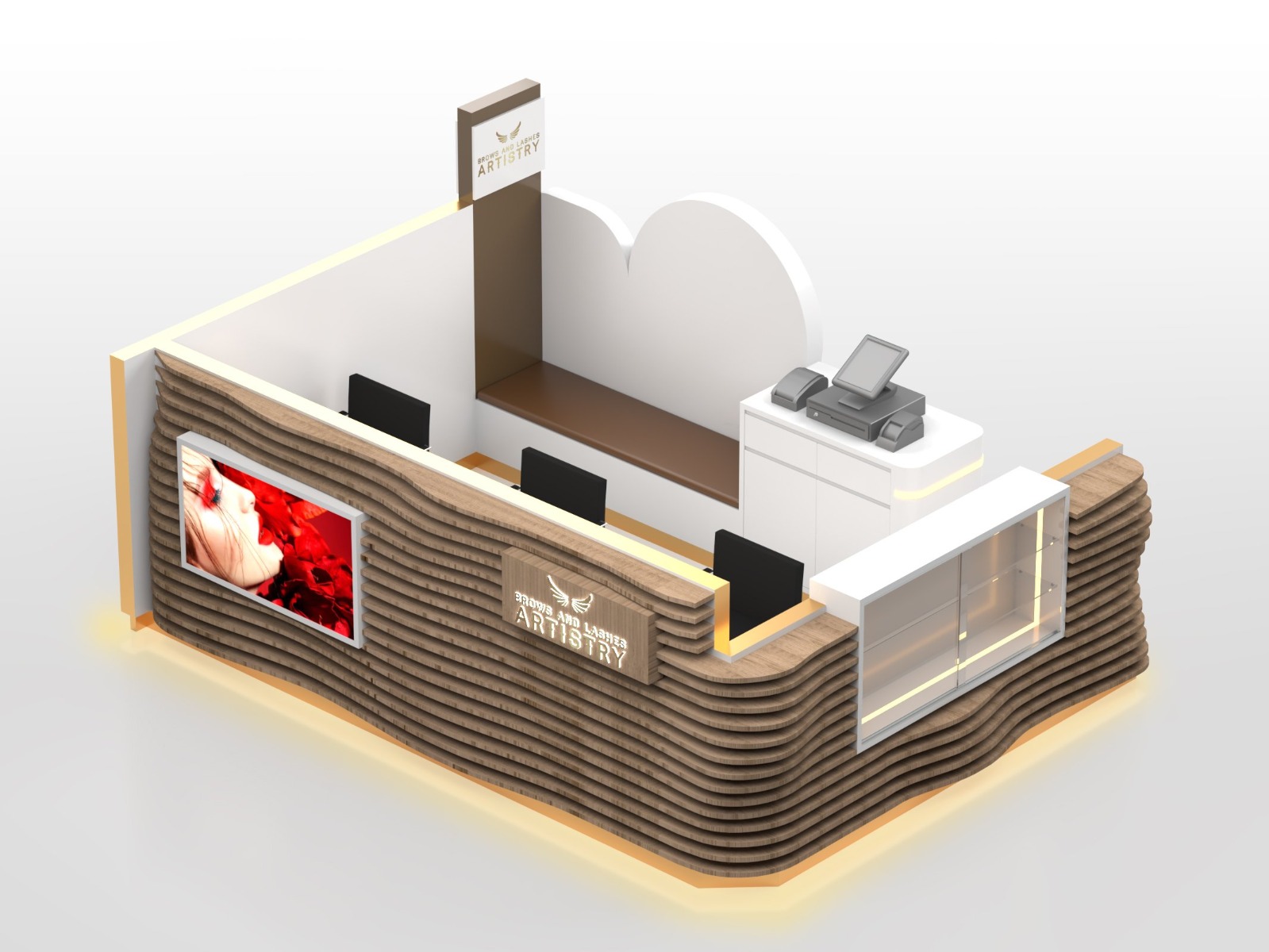 eyebrow threading kiosk