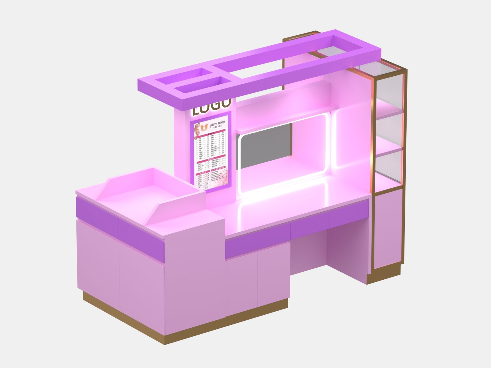 eyebrow threading kiosk