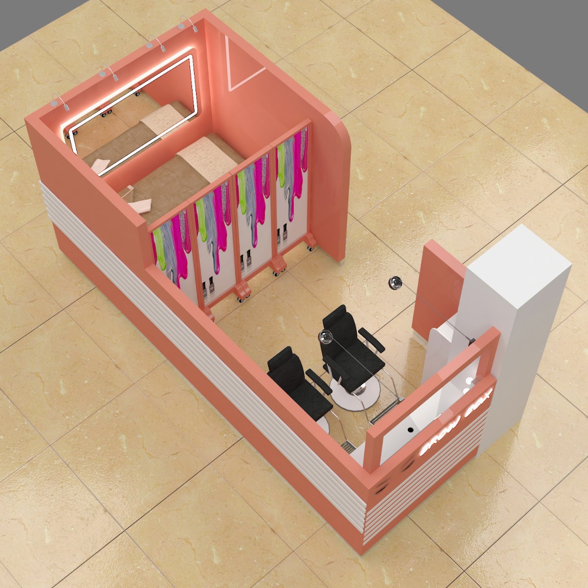 eyebrow threading kiosk