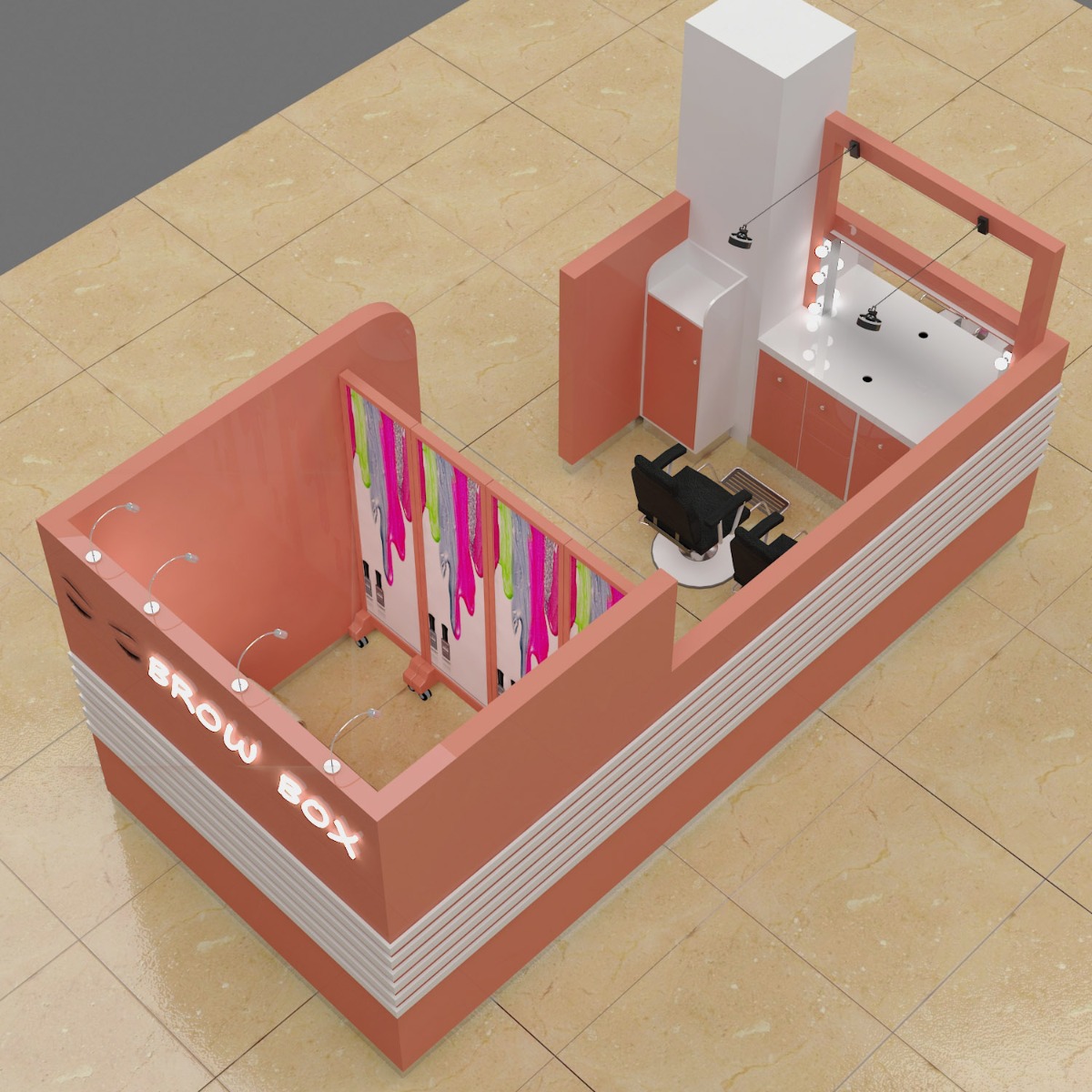 eyebrow threading kiosk