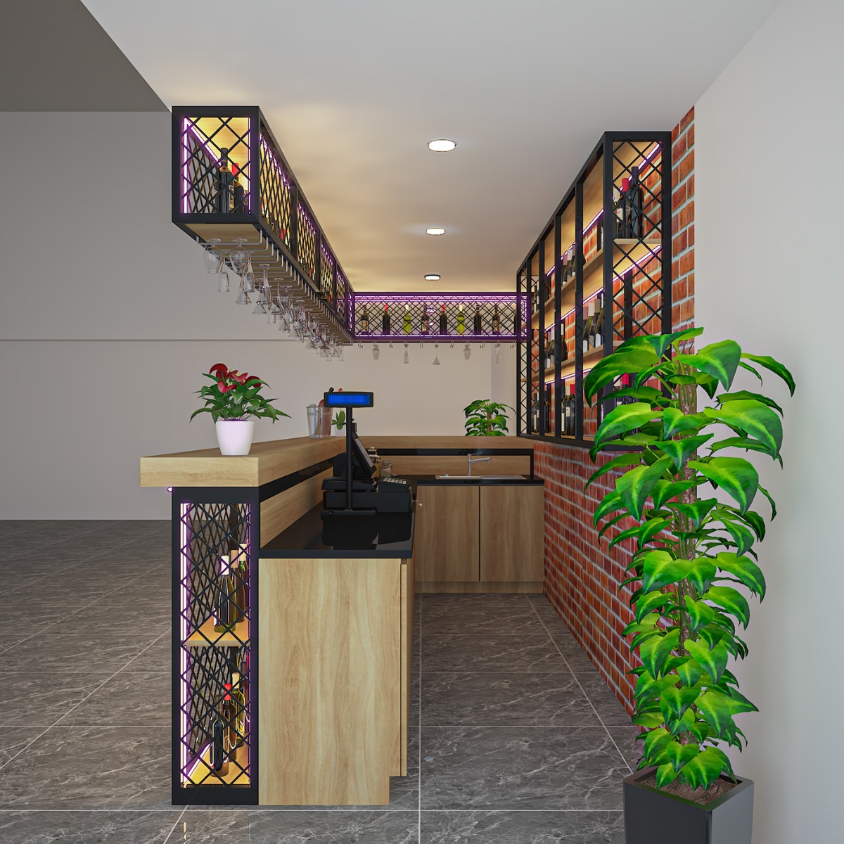 Metal Mesh Wine Bar 