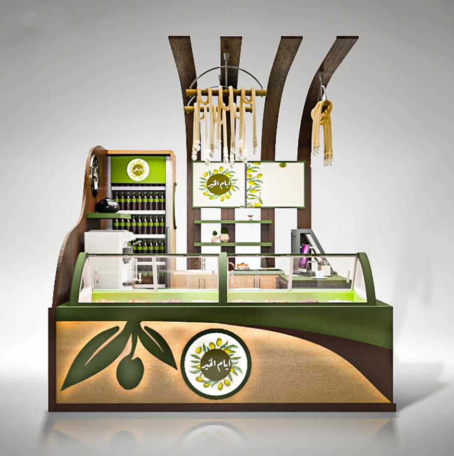 Wooden Food Counter Mall 