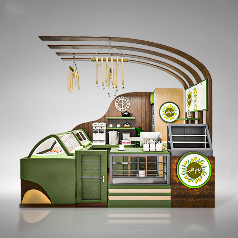 Wooden Food Counter Mall 
