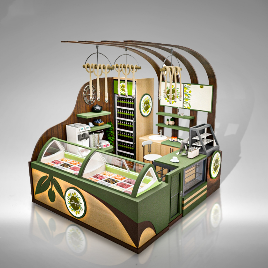 Wooden Food Counter Mall 