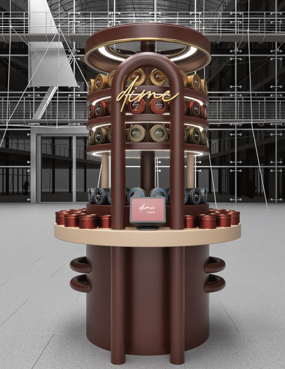 canned coffee display kiosk design