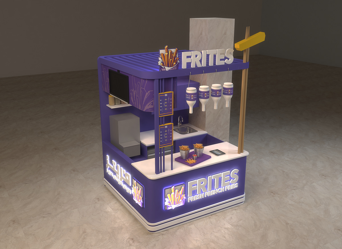 Purple French Fries Kiosk