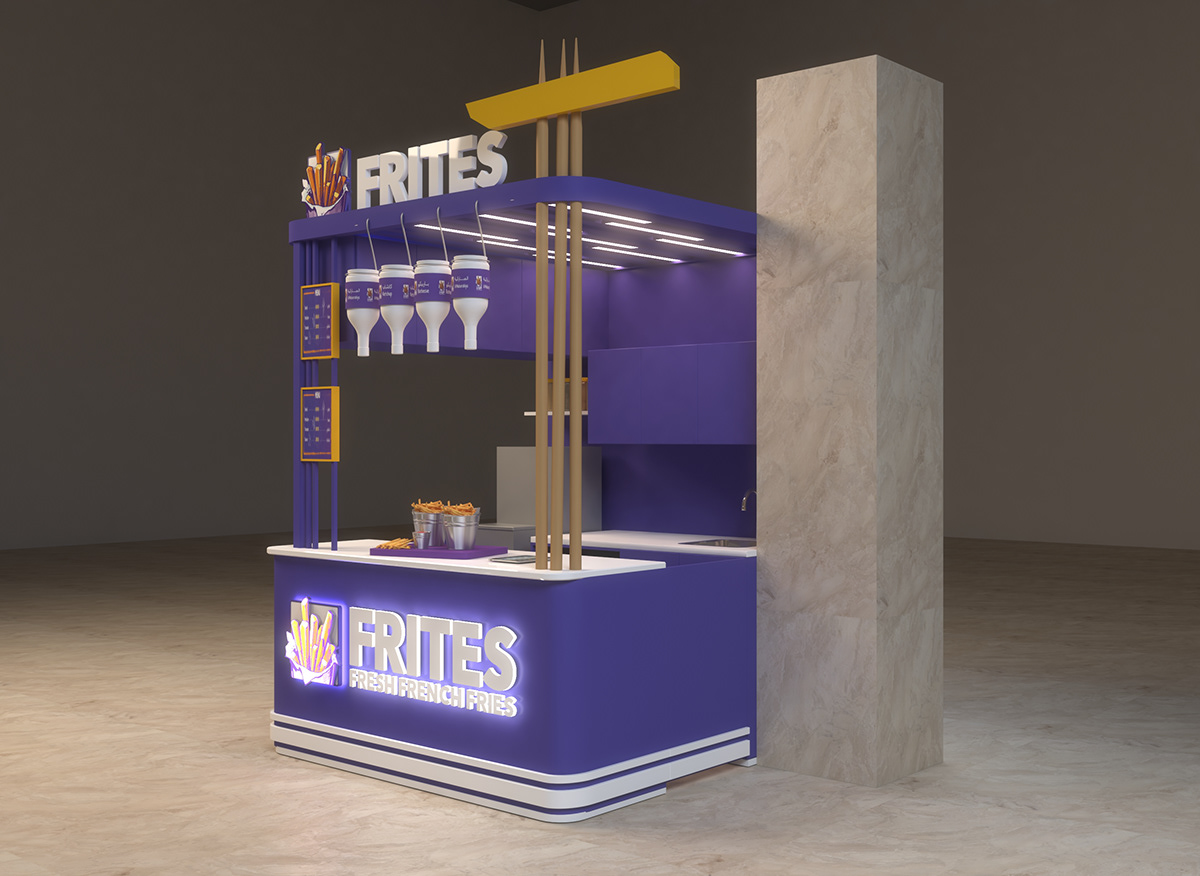 Purple French Fries Kiosk