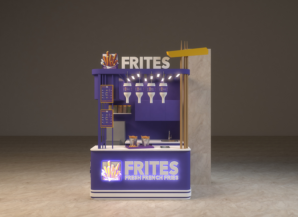 Purple French Fries Kiosk