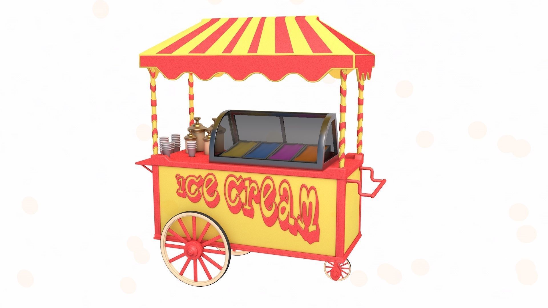 Metal Ice Cream Cart