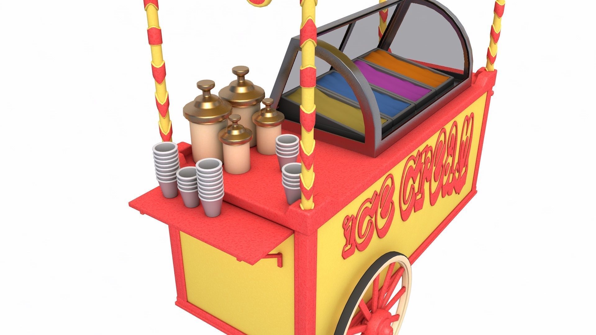 Metal Ice Cream Cart