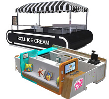 ice cream kiosk in mall