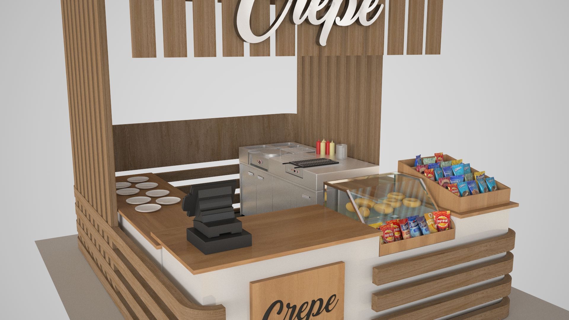 Wooden Crepe Display