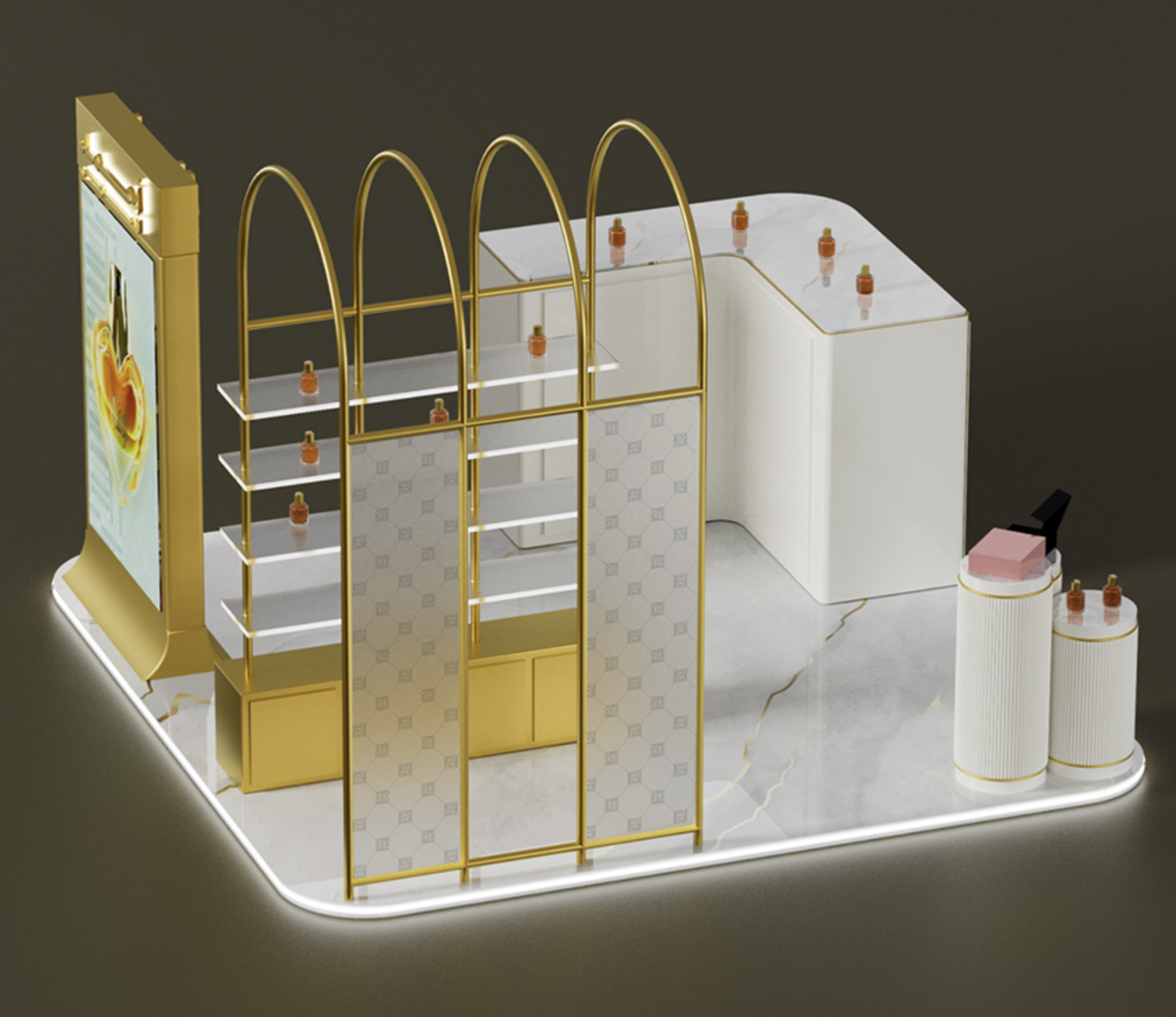 perfume display kiosk