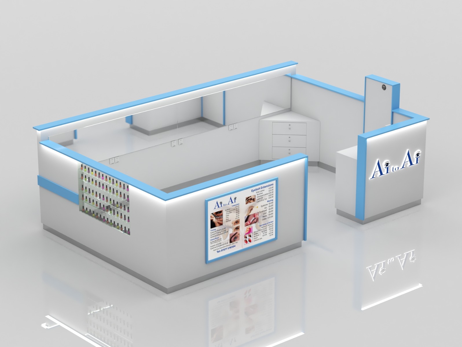 eyebrow threading kiosk