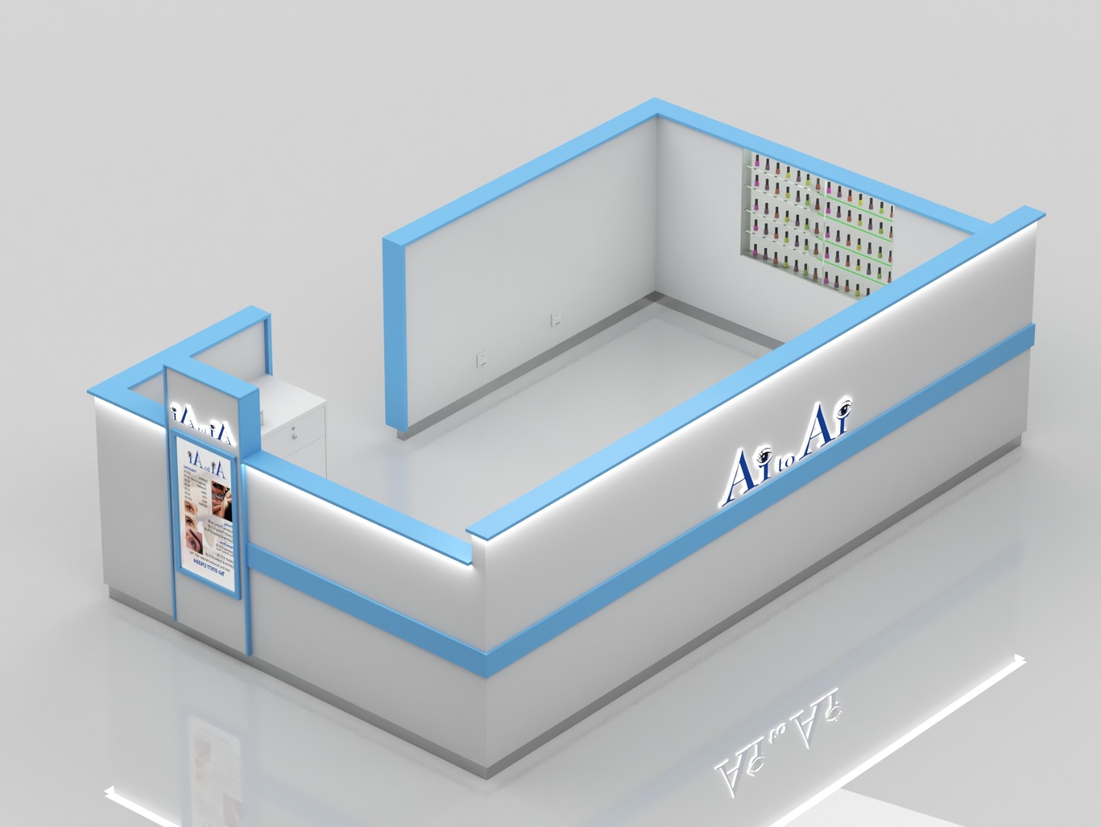 eyebrow threading kiosk