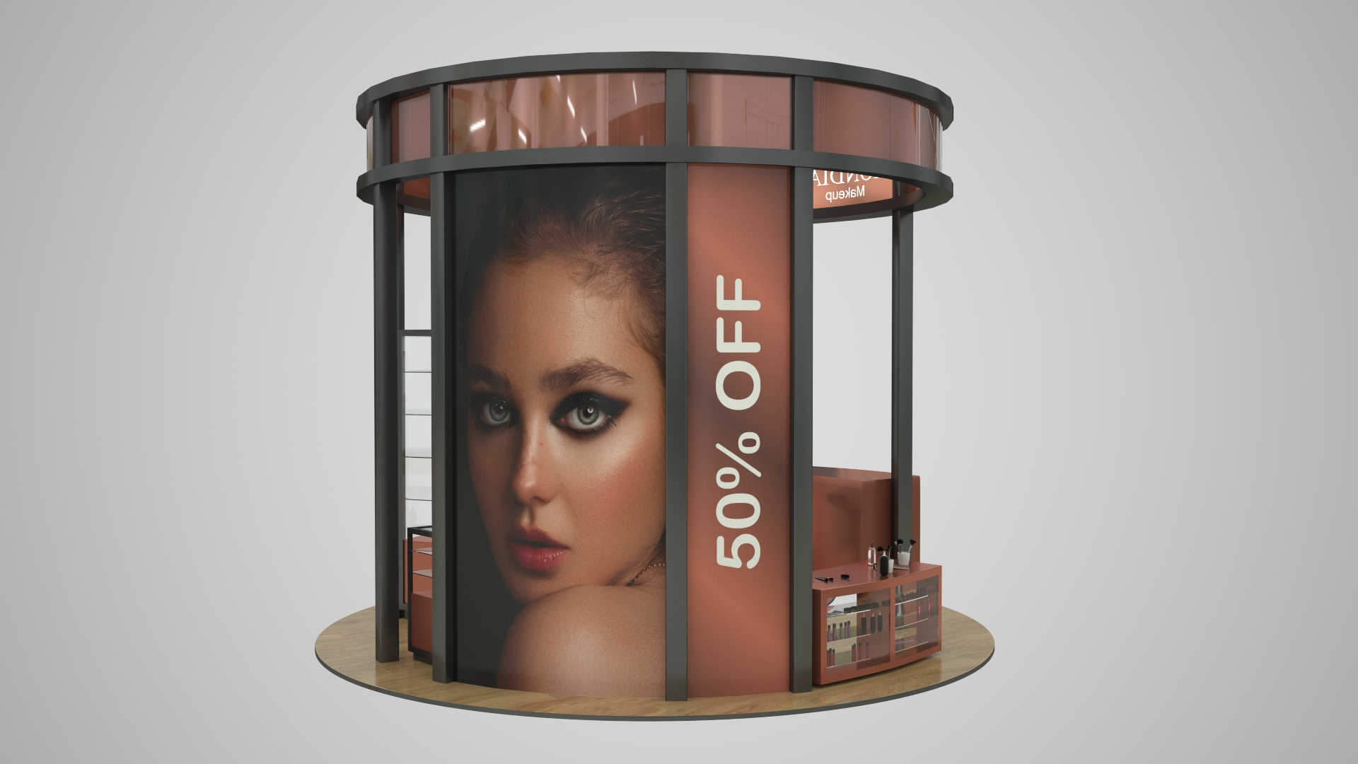 Pop-Up Makeup Display Showcase