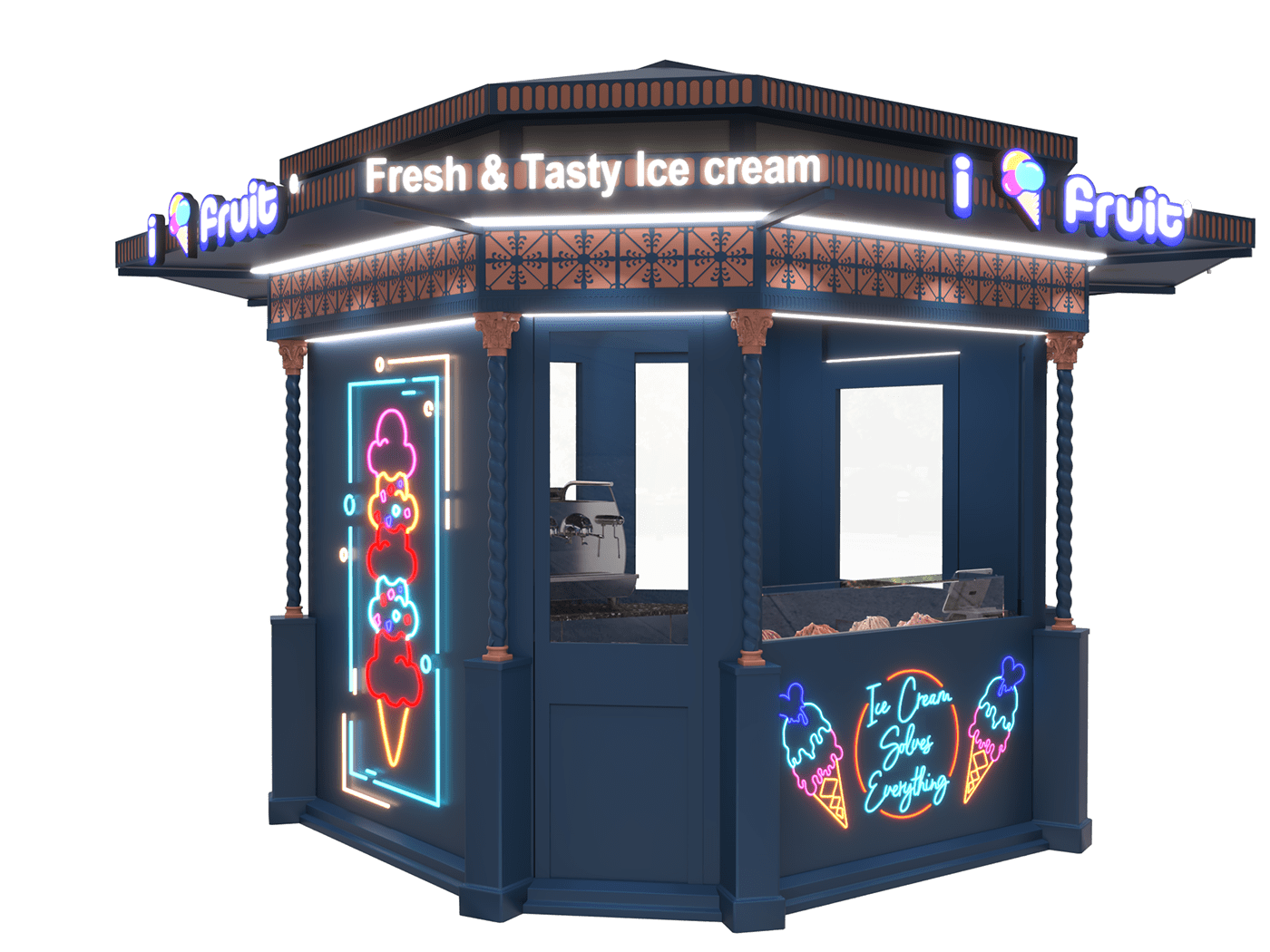 Outdoor Ice Cream Kiosk 