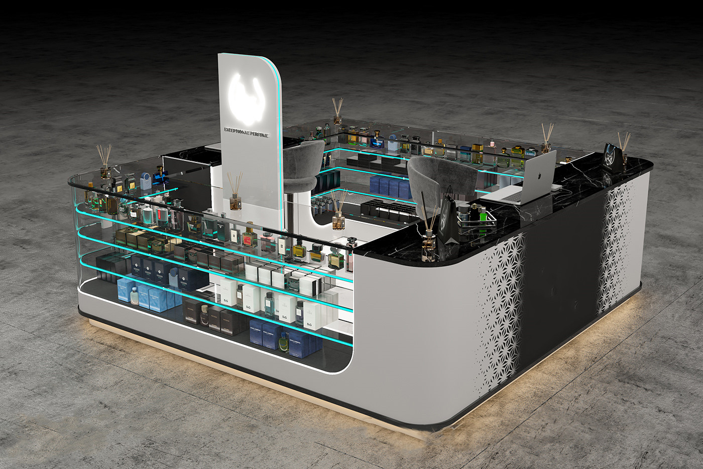Glass Perfume Counter 
