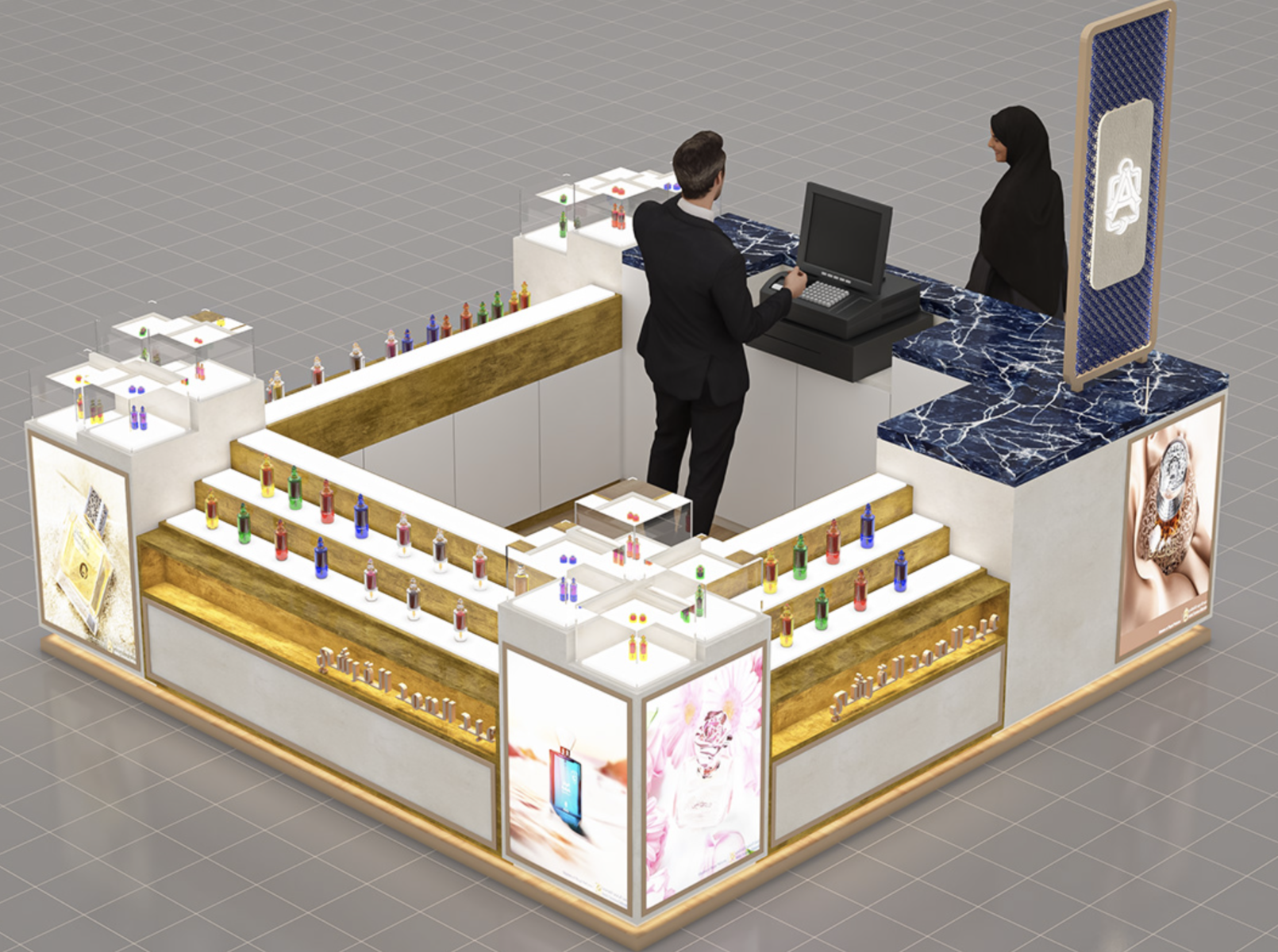 perfume kiosk