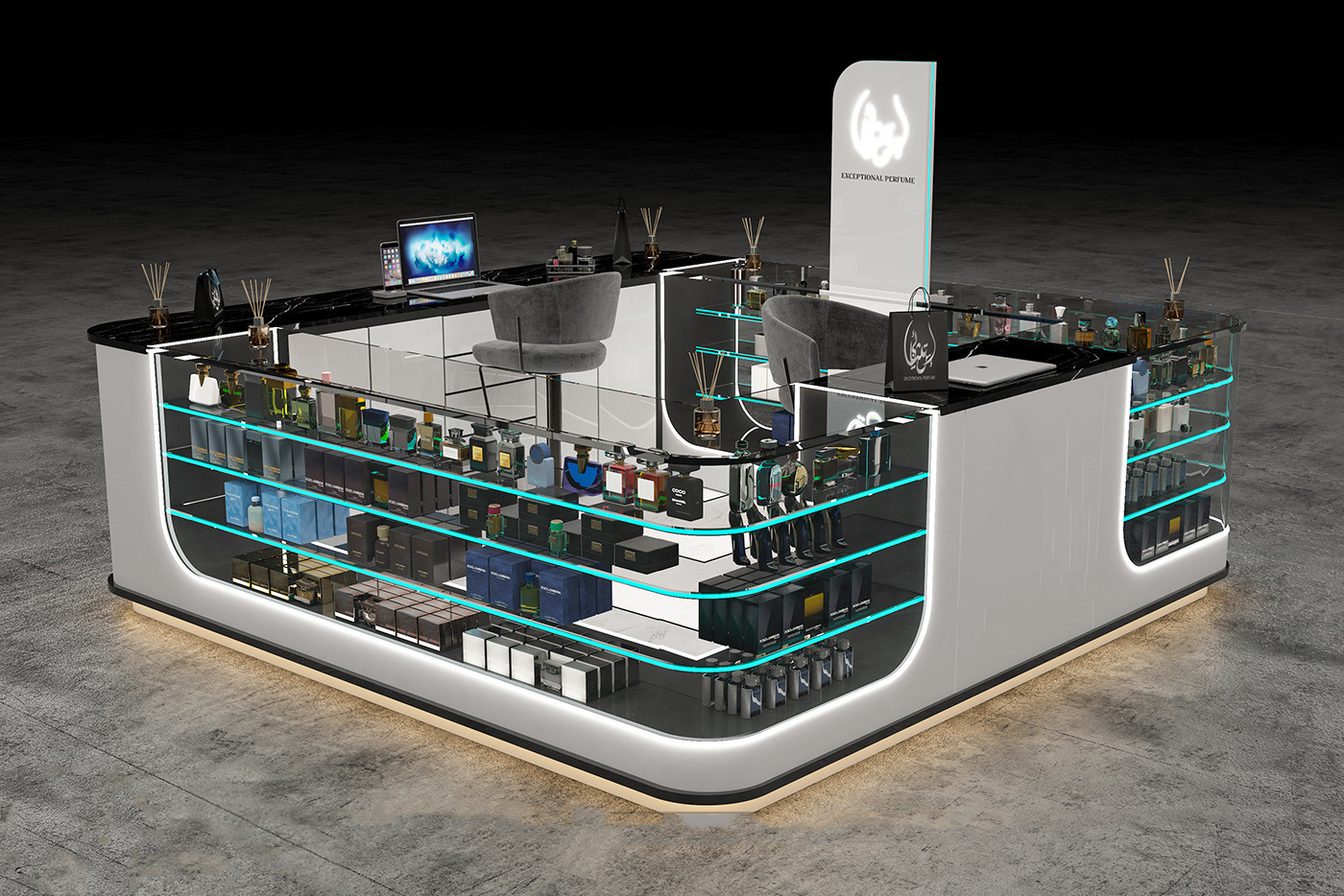 Glass Perfume Counter 