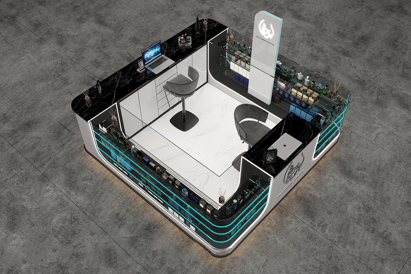 Glass Perfume Counter 