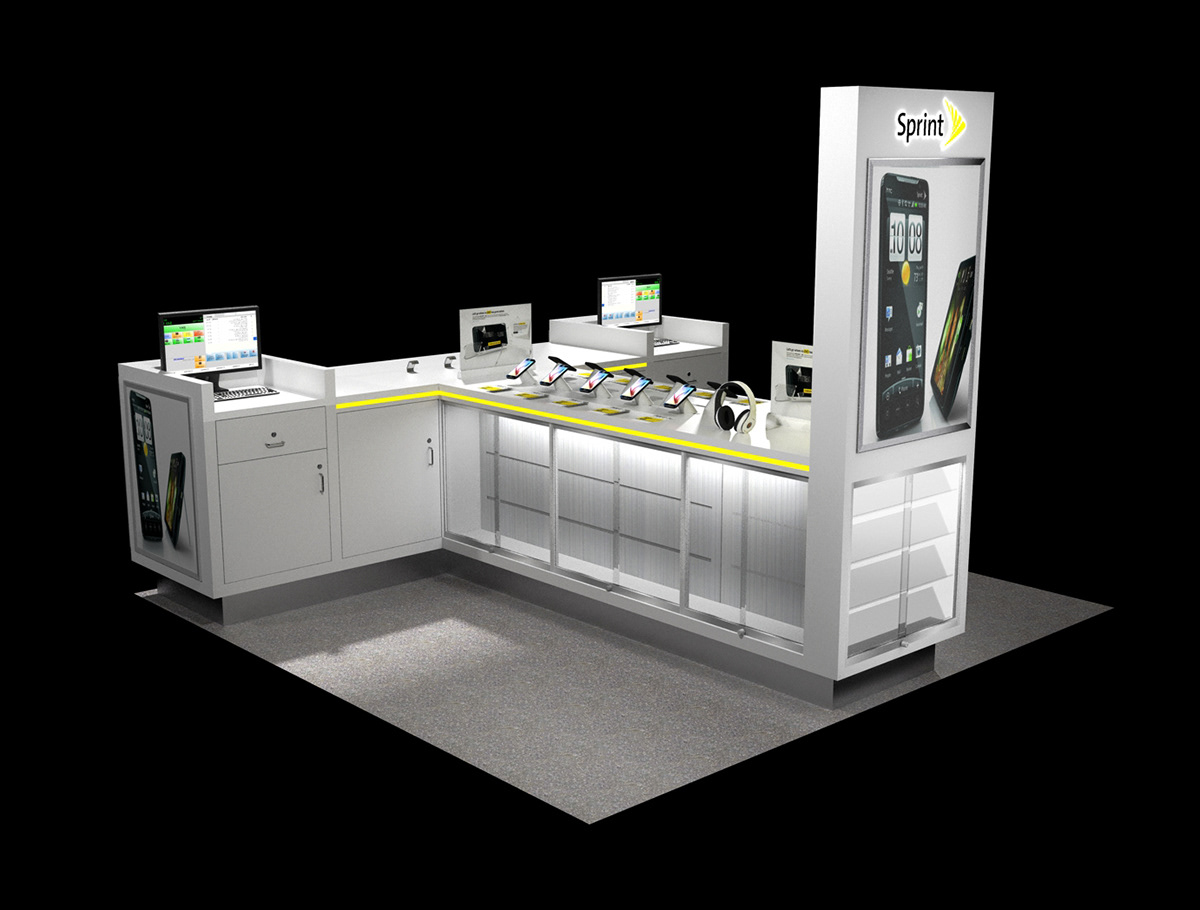 Retail Glass Phone Kiosk