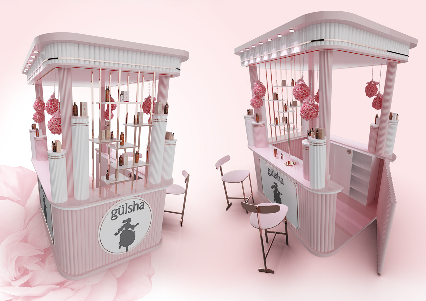 Pink Cosmetic Booth 