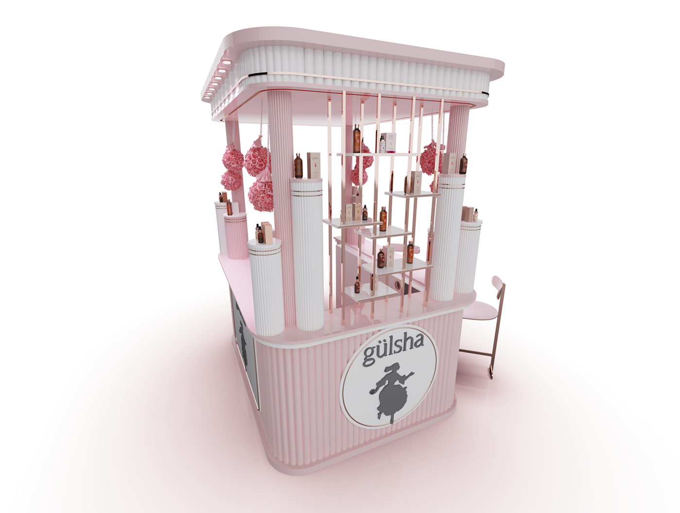 Pink Cosmetic Booth 