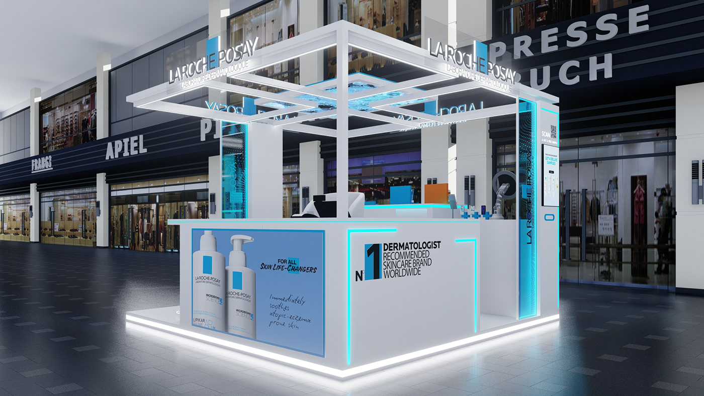 Pop-Up Skincare Display Kiosk